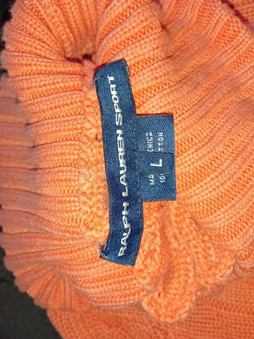 Ralph Lauren Coral Cable-Knit Turtleneck Sweater